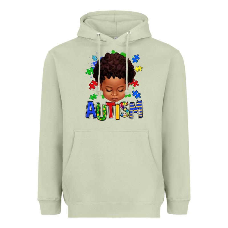 Autism Afro Kid Full Face Heavyweight Hoodie by texasbilliewilder | Teevron