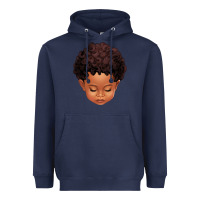 Navy cute afro boy Heavyweight Hoodie - texasbilliewilder