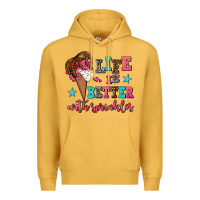 Mustard life is better with sprinkles Premium Hoodie - AdoDesignShop