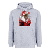 Heather Grey big nick energy afro santa Heavyweight Hoodie - RanaPortraitStore
