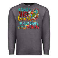Charcoal Heather big heart to help shape little minds tbw Premium Sweatshirt - texasbilliewilder
