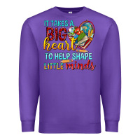 Purple big heart to help shape little minds tbw Premium Sweatshirt - texasbilliewilder