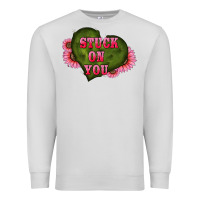 Dove Grey valentine's day stuck on you heart sunflowers Premium Sweatshirt - RanaPortraitStore