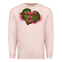 Pale Pink valentine's day stuck on you heart sunflowers Premium Sweatshirt - RanaPortraitStore
