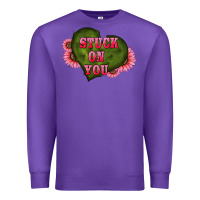 Purple valentine's day stuck on you heart sunflowers Premium Sweatshirt - RanaPortraitStore