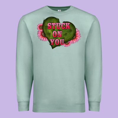 Valentine's Day Stuck On You Heart Sunflowers Premium Sweatshirt Designed By Ranaportraitstore