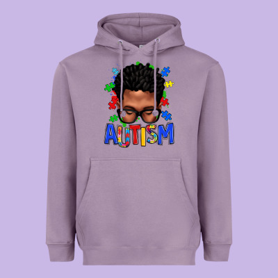 Autism Afro Man Heavyweight Hoodie Designed By Texasbilliewilder
