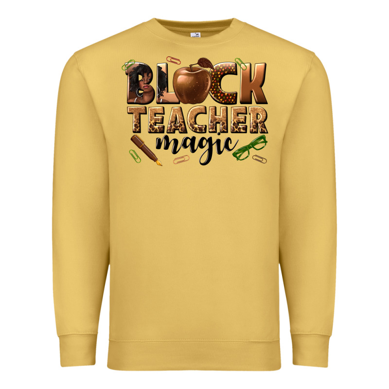 Black Teacher Magic Melanin Premium Sweatshirt by texasbilliewilder | Teevron