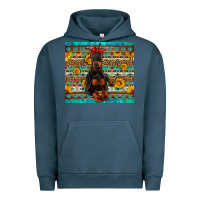 Pigment Midnight Navy doberman with western background Urban Hoodie - Artiststas