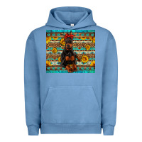Pigment Pebble Blue doberman with western background Urban Hoodie - Artiststas