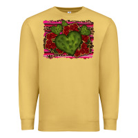 Valentine Cactus Heart With Roses Premium Sweatshirt | Teevron