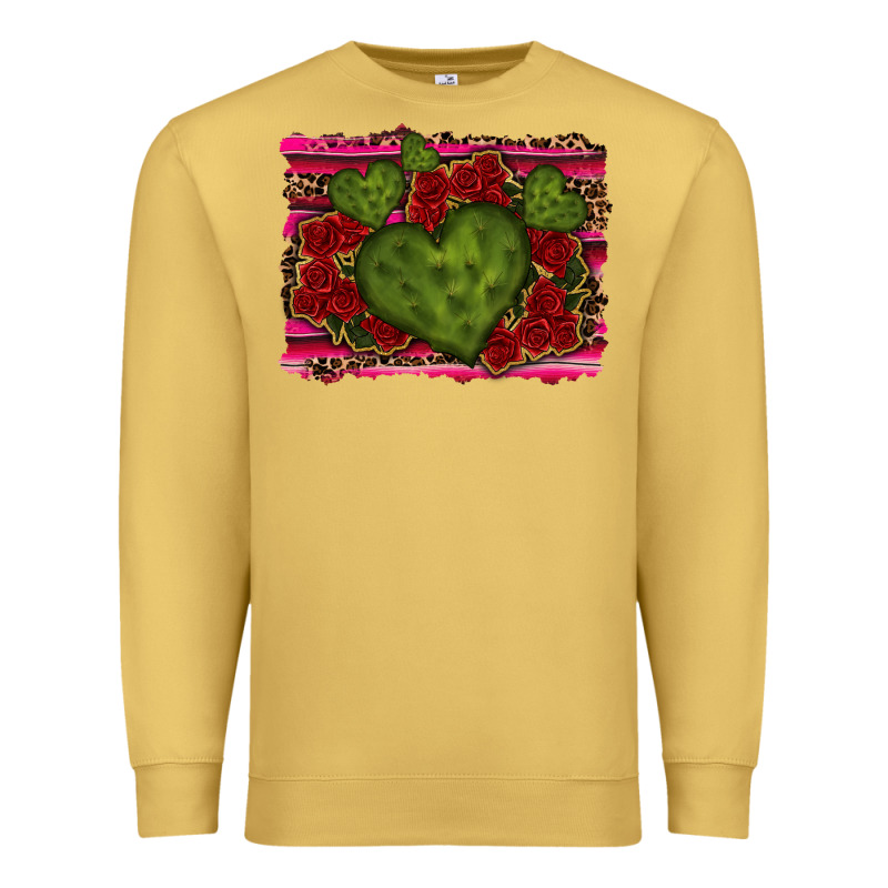 Valentine Cactus Heart With Roses Premium Sweatshirt by RanaPortraitStore | Teevron