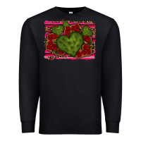 Black Valentine Cactus Heart with Roses Premium Sweatshirt - RanaPortraitStore