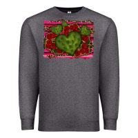 Charcoal Heather Valentine Cactus Heart with Roses Premium Sweatshirt - RanaPortraitStore