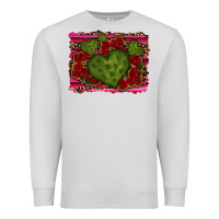 Dove Grey Valentine Cactus Heart with Roses Premium Sweatshirt - RanaPortraitStore