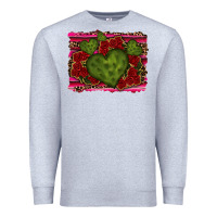 Heather Grey Valentine Cactus Heart with Roses Premium Sweatshirt - RanaPortraitStore