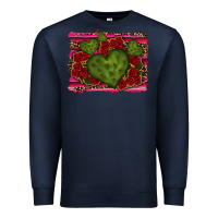 Navy Valentine Cactus Heart with Roses Premium Sweatshirt - RanaPortraitStore