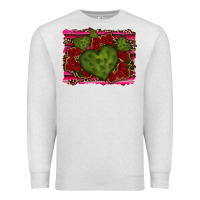 Oatmeal Heather Valentine Cactus Heart with Roses Premium Sweatshirt - RanaPortraitStore