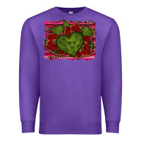 Purple Valentine Cactus Heart with Roses Premium Sweatshirt - RanaPortraitStore