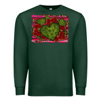 Sports Green Valentine Cactus Heart with Roses Premium Sweatshirt - RanaPortraitStore