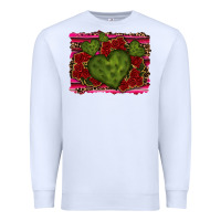 White Valentine Cactus Heart with Roses Premium Sweatshirt - RanaPortraitStore