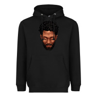 Black bearded black man portrait Heavyweight Hoodie - texasbilliewilder