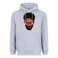 Heather Grey bearded black man portrait Heavyweight Hoodie - texasbilliewilder