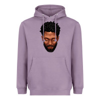 Lavender bearded black man portrait Heavyweight Hoodie - texasbilliewilder