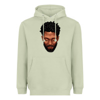 Matcha bearded black man portrait Heavyweight Hoodie - texasbilliewilder