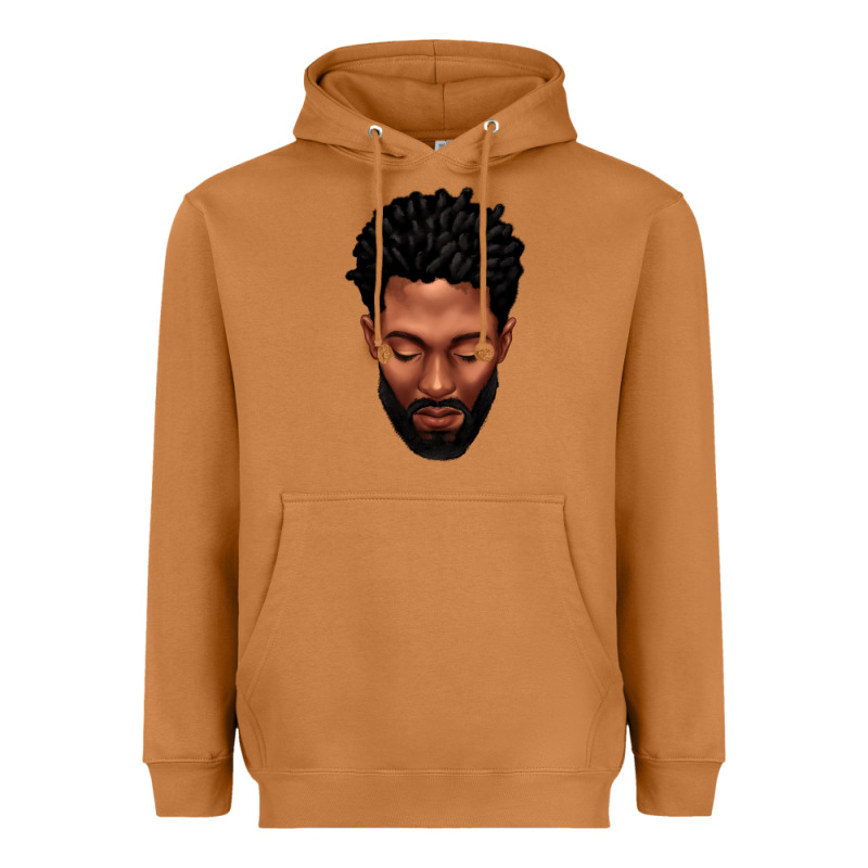 Bearded Black Man Portrait Heavyweight Hoodie by texasbilliewilder | Teevron