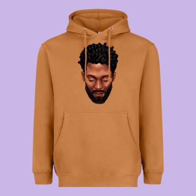 Bearded Black Man Portrait Heavyweight Hoodie Designed By Texasbilliewilder