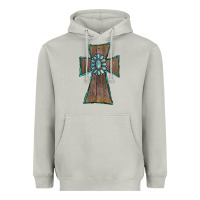 Moon Dust Wood Turquoise Gemstone Cross Heavyweight Hoodie - RanaPortraitStore