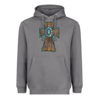 Storm Wood Turquoise Gemstone Cross Heavyweight Hoodie - RanaPortraitStore