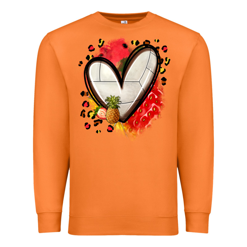 Fruits And Volleyball Heart Premium Sweatshirt by Zillion Design Studio | Teevron