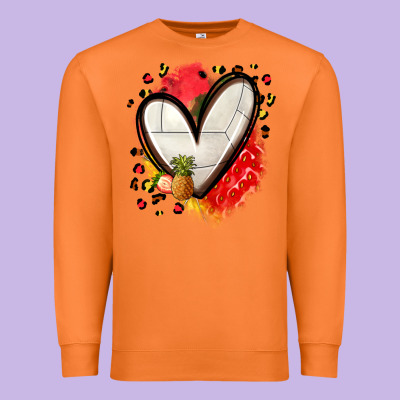 Fruits And Volleyball Heart Premium Sweatshirt Designed By Zillion Design Studio