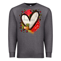 Charcoal Heather fruits and volleyball heart Premium Sweatshirt - Zillion Design Studio