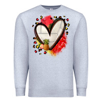 Heather Grey fruits and volleyball heart Premium Sweatshirt - Zillion Design Studio