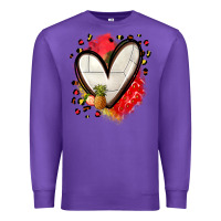 Purple fruits and volleyball heart Premium Sweatshirt - Zillion Design Studio