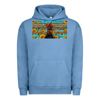 Pigment Pebble Blue doberman with sunflowers license plate Urban Hoodie - Artiststas