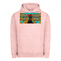 Pigment Salmon doberman with sunflowers license plate Urban Hoodie - Artiststas