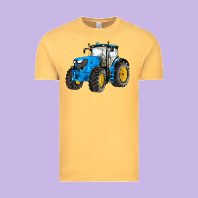 Western Farm Tractor Blue Vintage Tee Designed By Artiststas