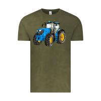 Vintage Olive western farm tractor blue Vintage Tee - Artiststas