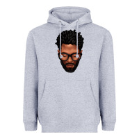 Heather Grey bearded black man portrait Heavyweight Hoodie - texasbilliewilder