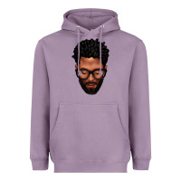 Lavender bearded black man portrait Heavyweight Hoodie - texasbilliewilder
