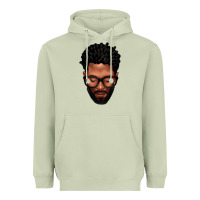 Matcha bearded black man portrait Heavyweight Hoodie - texasbilliewilder
