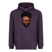 Plum bearded black man portrait Heavyweight Hoodie - texasbilliewilder