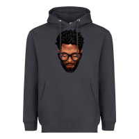 Smoke bearded black man portrait Heavyweight Hoodie - texasbilliewilder