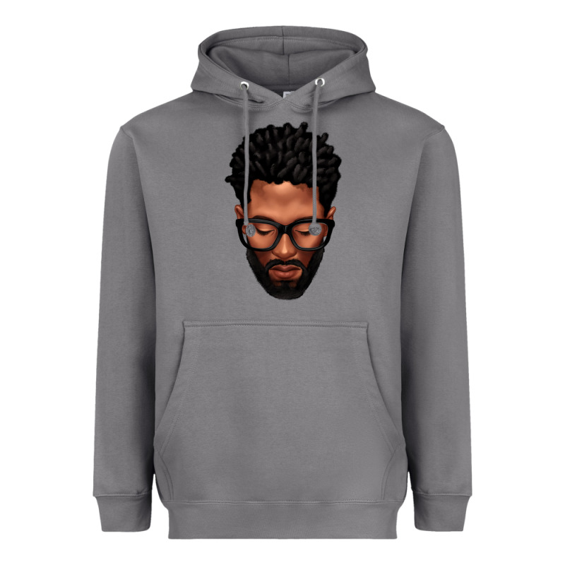 Bearded Black Man Portrait Heavyweight Hoodie by texasbilliewilder | Teevron