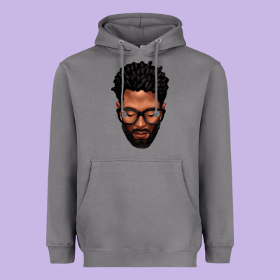 Bearded Black Man Portrait Heavyweight Hoodie Designed By Texasbilliewilder