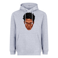 Heather Grey black man portrait Heavyweight Hoodie - texasbilliewilder